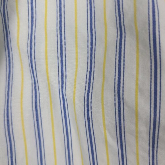 Polo Ralph Lauren Shirt Mens Large Blake‎ Two-Ply Striped Blue Yellow Size 2XL - Picture 2 of 7